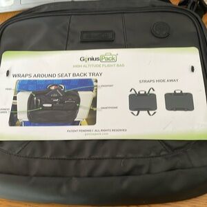 Genius Pack High Altitude Travel Flight Bag Detachable Shoulder Strap Black NWT
